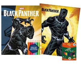 Livro kit diversão colorir com lápis marvel - pantera negra - RIDEEL
