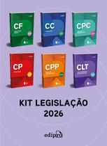 Livro - Kit Legislação 2026 – Constituição Federal 2026 + CLT 2026 + Código Civil 2026 + Código de Processo Civil 2026 + Código Penal 2026 + Código de Processo Penal 2026