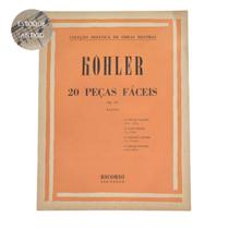 Livro kohler 20 peças fáceis op.159 piano (estoque antigo)