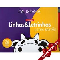 Livro Letra Bastão Linhas e Letrinhas Pé da Letra Crianças Filhos Infantil Desenho História Brincar Pintar Colorir Passa