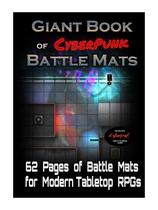 Livro Like Giant Book of Cyberpunk Battle Mats para RPG Livro Like Giant Book of Cyberpunk Battle Mats para RPG