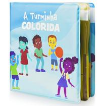 Livro Livrinho Educativo Historinha Desenho Para Banho Criança Infantil Bebe Muda Cor na Agua Flutua Cores Vibrantes Multikids Baby