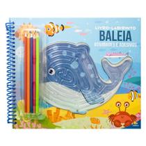 Livro - Livro-labirinto! Atividades, colorir e Adesivos: Baleia