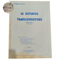 Livro lourdes frança 10 estudos transcendentais para piano 1 volume (estouque antigo)