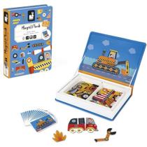 Livro Magnético Carros de Corrida - 68 Peças, Janod