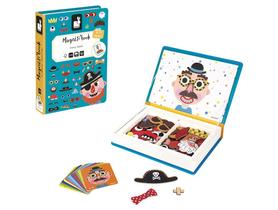 Livro Magnético Crazy Faces Meninos 82 peças Janod