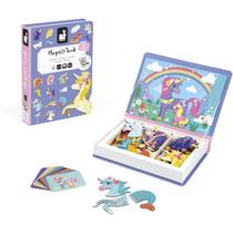 Livro Magnético Infantil Unicórnio com 44 Peças e 10 Cartões Livro Magnético Infantil Unicórnio com 44 Peças e 10 Cartões