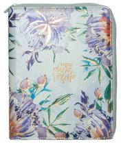 Livro - Meu plano perfeito, planner sem data com sobrecapa de zíper em couro-soft, capa Aquarela | Planner 2026