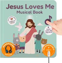 Livro musical Cali's Books Jesus Me Ama para bebês com som Livro musical Cali's Books Jesus Me Ama para bebês com som