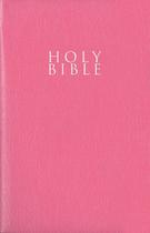 Livro NIV, presente e prêmio, Bíblia, aparência de couro, rosa com letra vermelha Livro NIV, presente e prêmio, Bíblia, aparência de couro, rosa com letra vermelha