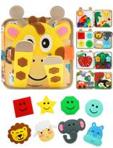 Livro ocupado para crianças de 1 a 3 brinquedos Montessori Educational Giraffe