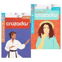 Livro Palavras Cruzadas Médio Páginas Brancas Kit 2 Volumes - Coquetel