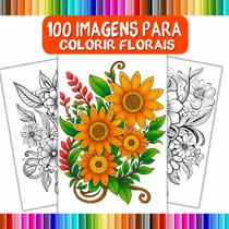 Livro para colorir 100 paginas de Florais cod- COL35 Livro para colorir 100 paginas de Florais cod- COL35