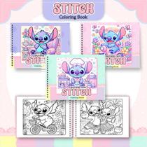 Livro para Colorir Bobbie Goods / STITCH - PINTURA/CAPA DURA - LAMINAÇÃO HOLOGRAFICA - LABUBU