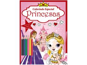 Livro para Colorir Colorindo Especial Princesas com Lápis de Cor