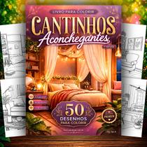 Livro para Colorir Cozy Cantinhos Aconchegantes Adulto Anti Stress Relaxante Passatempo Fácil de Pintar Livro para Colorir Cozy Cantinhos Aconchegantes Adulto Anti Stress Relaxante Passatempo Fácil de Pintar