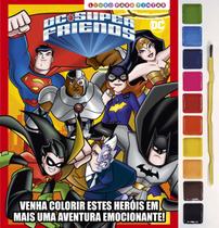 Livro para Colorir DC Super Friends com Aquarela e Pincel