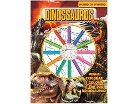 Livro para Colorir Dinossauros Mundo da Diversão com Lápis de Cor