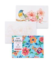 Livro para colorir em aquarela Grabie A5 21x15cm 15 folhas florais
