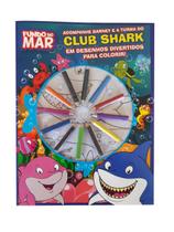 Livro para Colorir Fundo do Mar Mundo da Diversão Club Shark com Lápis de Cor