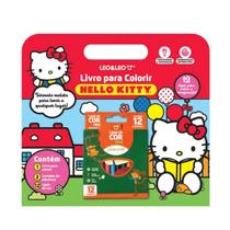 Livro para colorir hello kitty+12lapis+adesivos - leo&leo