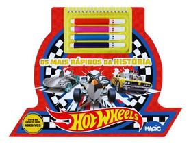 Livro Para Colorir Hot Wheels Com Canetinhas E Adesivos