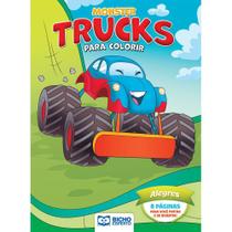 Livro Para Colorir Monster Trucks - Alegres - Bicho Esperto