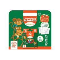 Livro para Colorir Pedagógico Letras c/ Cartela de Adesivos + Lápis de Cor Leo&Leo Leonora - 10476 Livro para Colorir Pedagógico Letras c/ Cartela de Adesivos + Lápis de Cor Leo&Leo Leonora - 10476