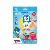 Livro para Colorir Quebra-Cabeça 3D de Papel Sonic + Hidrocor Leo&Leo Leonora - 10465 Livro para Colorir Quebra-Cabeça 3D de Papel Sonic + Hidrocor Leo&Leo Leonora - 10465