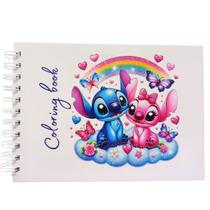 Livro para Colorir Stitch e Angel Branco 50 Folhas 180g