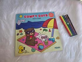 Livro Para Colorir tamanho grande Comfy Days com canetinhas Livro Para Colorir tamanho grande Comfy Days com canetinhas