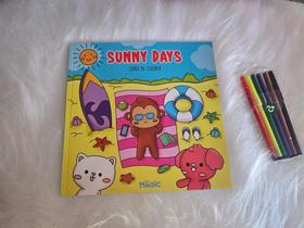 Livro Para Colorir tamanho grande Cute World com canetinhas Livro Para Colorir tamanho grande Cute World com canetinhas