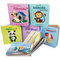 Livro Para Crianças Coleção Abra e Descubra! Cartonado Interativo Coleção 6 Volumes