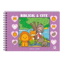 Livro para pintar Biblical and Cute desenhos para colorir sobre a bíblia Capa Dura Violeta