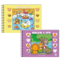 Livro para pintar Biblical Violeta e Cute e Cute e Cozy Amarelo desenhos para colorir sobre a bíblia Capa Dura