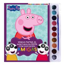 Livro para Pintar Peppa Pig com Aquarela com 10 Cores e 1 Pincel