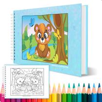 Livro Para Pintura 100 Desenhos Fofo Colorir Adultos Criança Arte Criativo