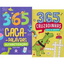 Livro Passatempos Infantil Cruzadinhas Caça Letras e Sílabas Kit 2 Volumes