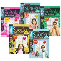 Livro Passatempos Sudoku Nível Fácil e Médio Ideal Para Iniciantes Kit 5 Volumes Encadernados - Coquetel