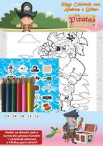 Livro - Piratas Mega Colorindo Com Adesivos E Glitter