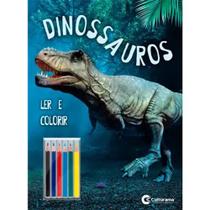 Livro Pop Gigante Ler e Colorir com 6 Lápis de Cor Dinossauros Culturama