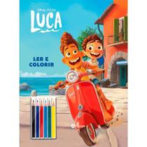 Livro Pop Gigante Ler e Colorir com 6 Lápis de Cor Luca Disney Culturama