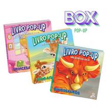 Livro Pop-Up - Aventuras em 3D BluEditora: Kit Box com 3 Livros Interativos sobre Animais, Dinossauros e Princesas, tr Livro Pop-Up - Aventuras em 3D BluEditora: Kit Box com 3 Livros Interativos sobre Animais, Dinossauros e Princesas, tr