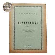 Livro raul f. de mesquita miniaturas opus 1 suite original piano (estoque antigo)