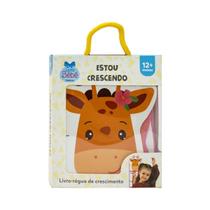 Livro Régua Crescimento do Bebê C/ Adesivos Girafa - Azul e Rosa - Todolivro