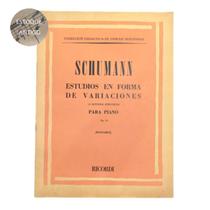 Livro schumann estudios en forma de variaciones 12 estudios sinfonicos para piano buonamici (estoque antigo)
