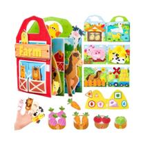 Livro Sensorial 3D De Feltro Macio Para Desenvolvimento Da Motricidade Fina, Brinquedo Montessori