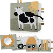 Livro sensorial fofo ZICOTO para bebês macio com espelho e mordedor