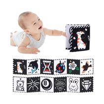 Livro Sensorial Preto E Branco Para Bebês De 0 a 12 Meses, Brinquedo Montessori Para Berço Com