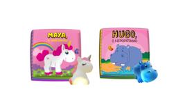 Livro Ta na Hora do Banho Unicornio e Hipopotamo Bebe Feliz